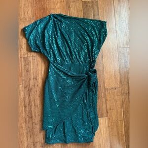 Grace Karin Asymmetrical Teal Sequin Dress